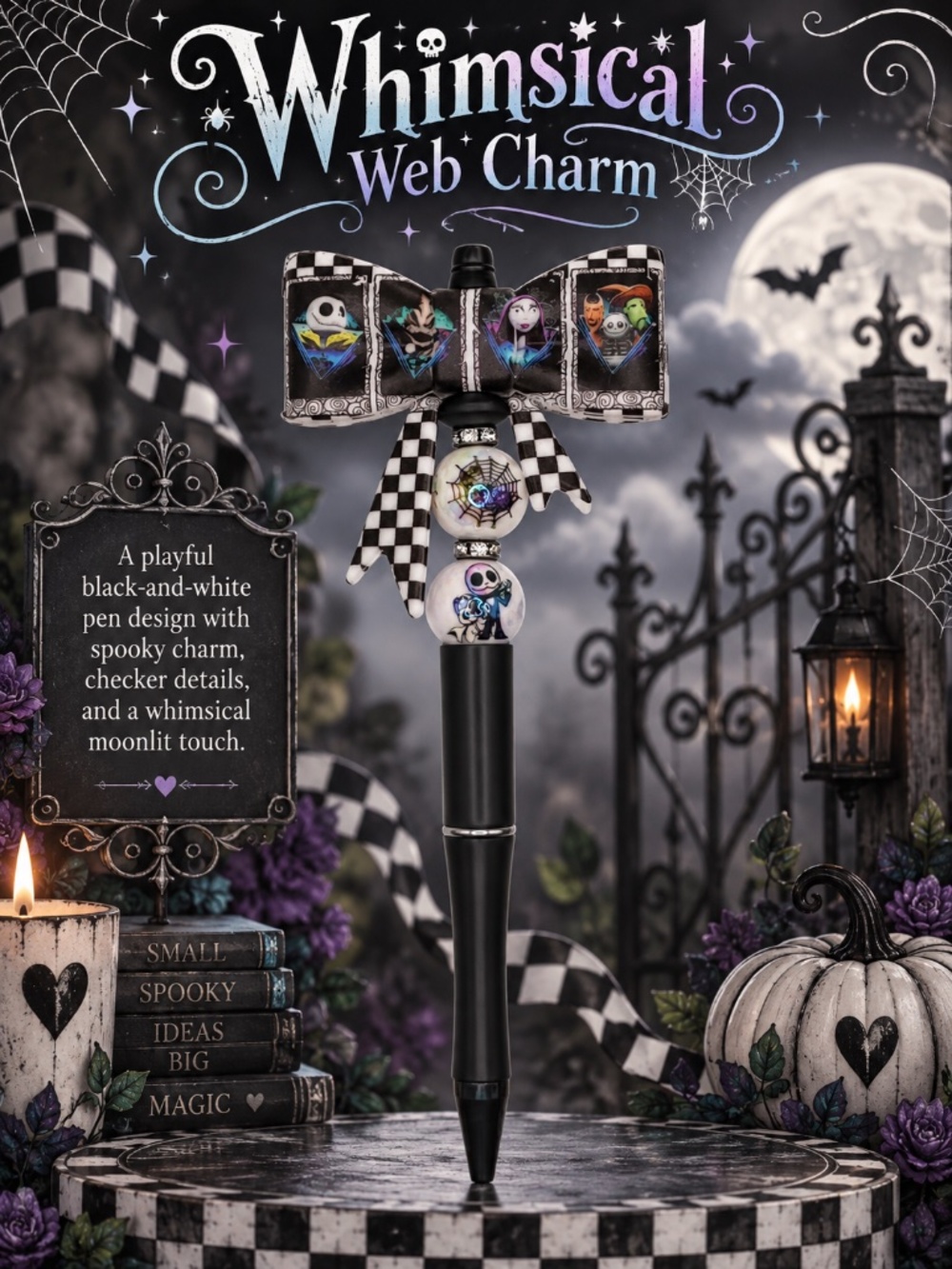 Whimsical Web Charm Pen